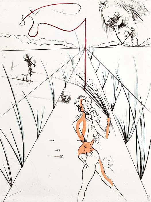 Salvador Dalí, Venus in Furs Suite: Whips Alley, 1969
Etching, 15 x 11 inches