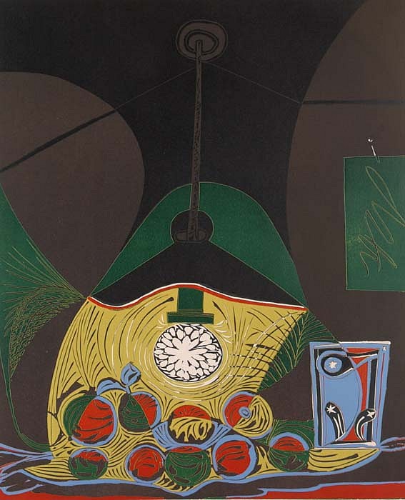 Pablo Picasso, Nature Morte Sous la Lampe, 1962
Linocut in Colors on Arches Paper, 25 1/4 x 20 7/8 inches