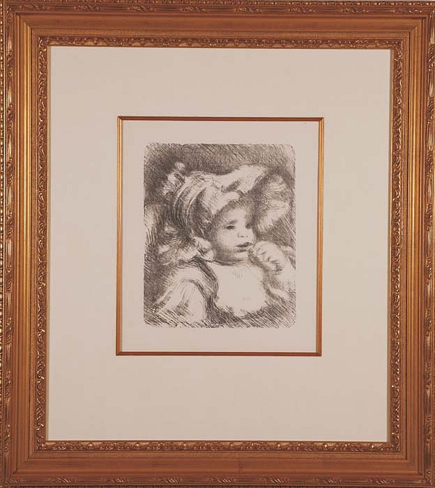 Pierre Auguste Renoir, L"Enfant au Biscuit, ca. 1898 - 1899
Lithograph in Black Ink, 12 5/8 x 10 1/2 inches