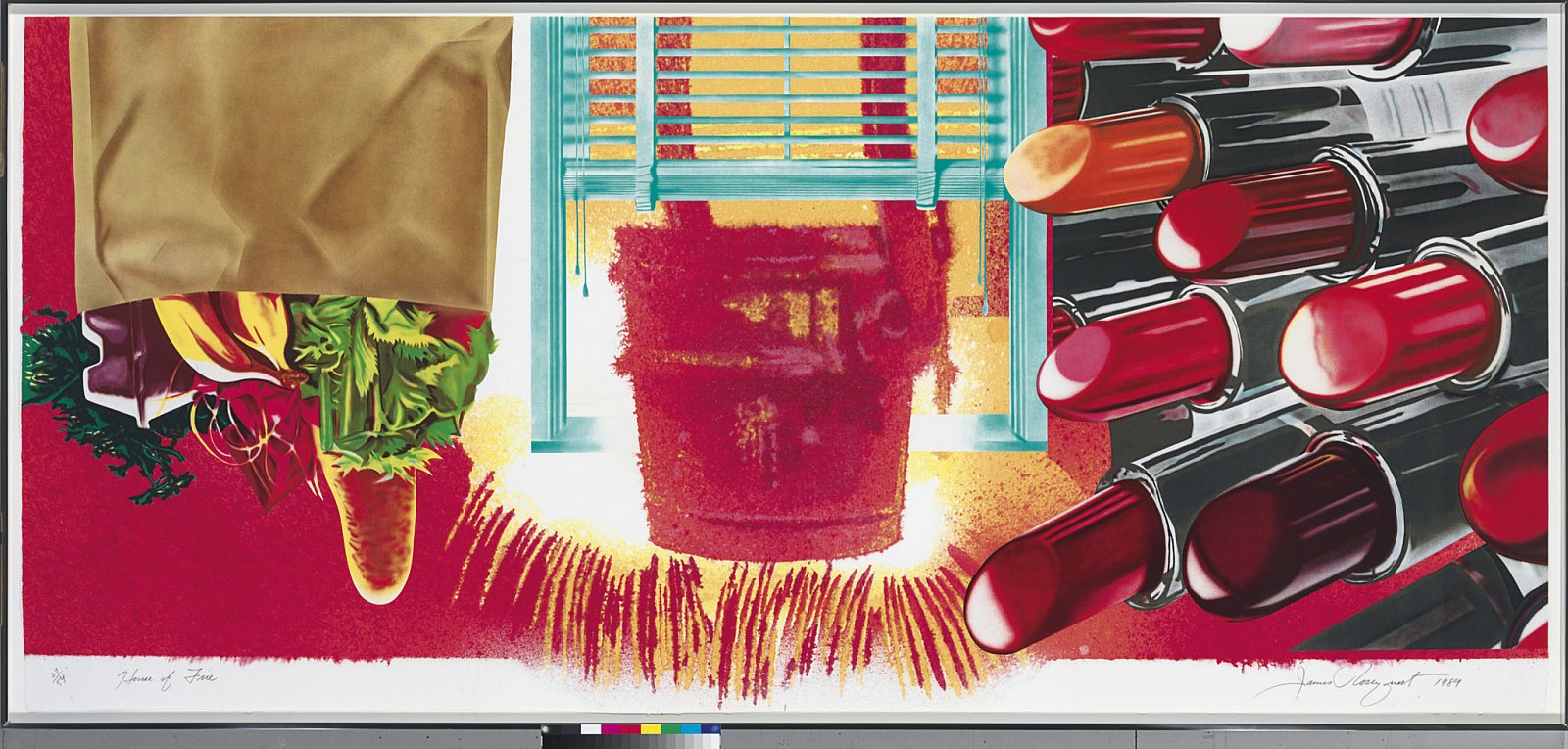 James Rosenquist, House of Fire, 1988 - 1989
Colored, Pressed Paper Pulp, 54 1/2 x 119 3/4 inches
