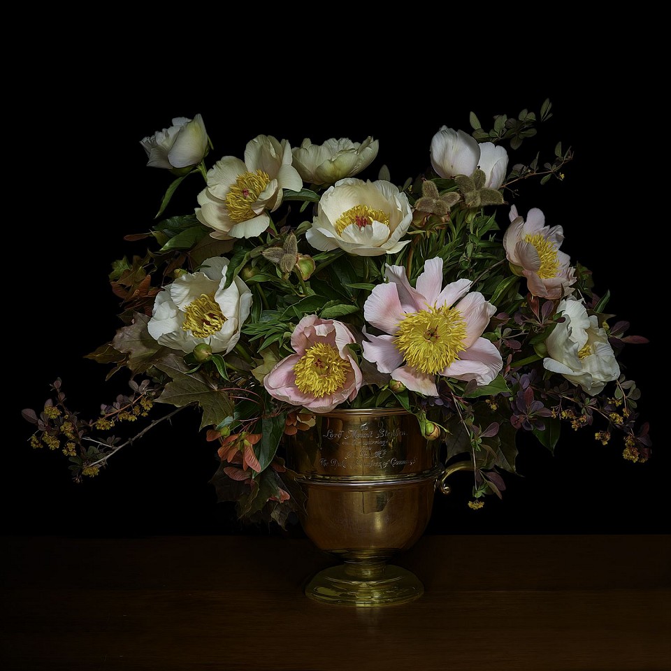 T.M. Glass, Red Maple and Peony Seed Pods in a Historic Brass Cup, 2018
Archival Pigment Print Mounted on Dibond, 42 x 42 in.