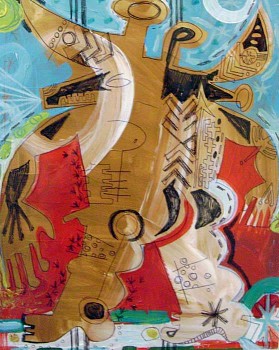 Work:&nbsp;Mark T. Smith Bull Sculpture (Color Drawing)