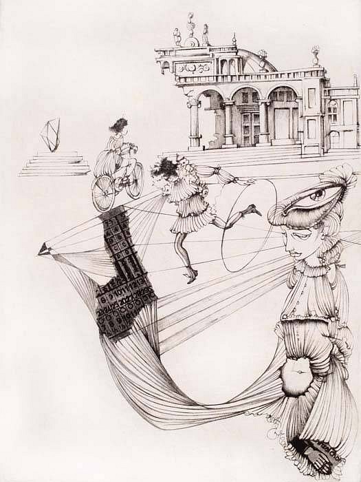 Hans Bellmer, Girl with Hoop, 1967
Etching on Japan, 22 x 15 inches