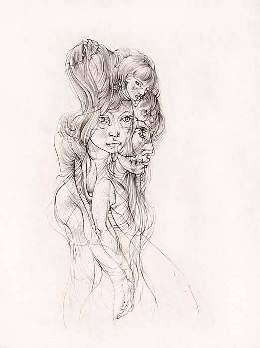 Hans Bellmer, The Three Sisters, 1967
Etching on Japan, 22 x 15 inches