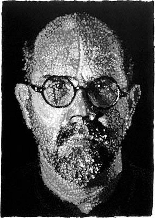 Chuck Close, Self-Portrait, Pulp, 2001
Colored, Pressed Paper Pulp, 57 1/2 x 40 inches