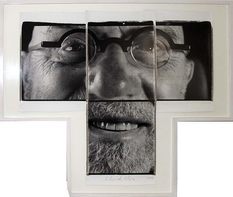 Chuck Close, Self-Portrait, 2008
Four Black and White Polaroid Photographs Hinged to Board, 63 1/4 x 71 1/2 inches