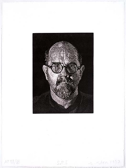Chuck Close, S.P. I, 1997
Linoleum Cut Printed Reductively, 24 x 18 inches