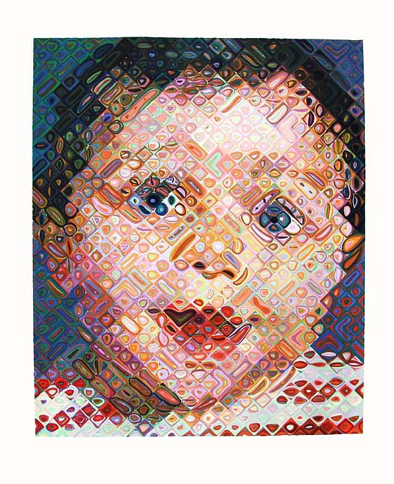 Chuck Close, Emma, 2002
113-Color Hand-Printed Woodcut Created in the Ukiyo-e Tradition on Shiramine Paper, 43 x 35 inches