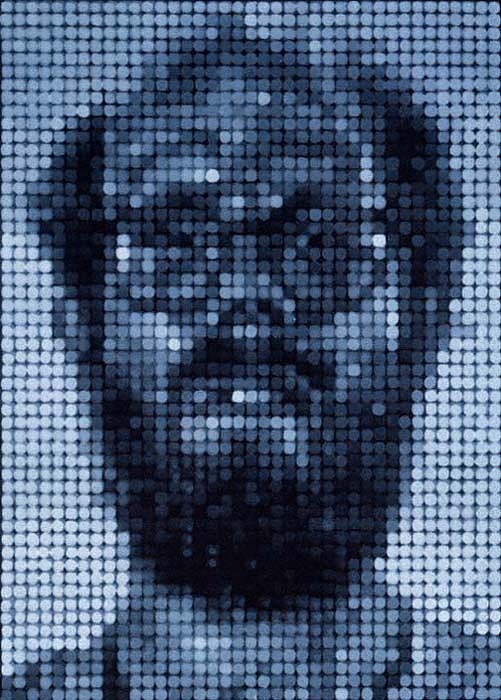 Chuck Close, Self-Portrait/Spitbite/White on Black, 1997
Spitbite Aquatint, 20 1/2 x 15 3/4 inches