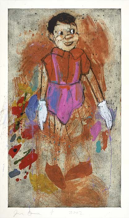 Jim Dine, New Pinocchio #5, 2002
Etching, Cardboard Intaglio, Handpainting, Cardboard Relief, 56 1/2 x 33 3/4 inches