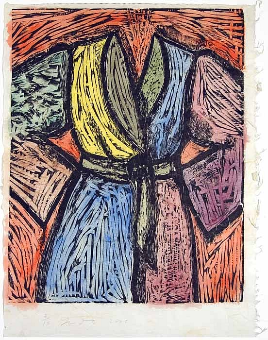 Jim Dine, Woodcut in Paris and Tokyo, 2005
Woodcut with Hand Coloring, 35 x 26 inches