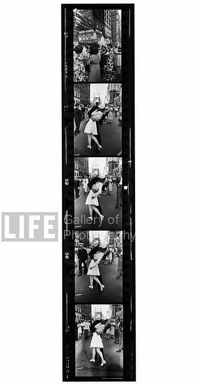Alfred Eisenstaedt, Five Frames of "VJ Day", 1945
Silver Gelatin Print, 14 x 11 inches