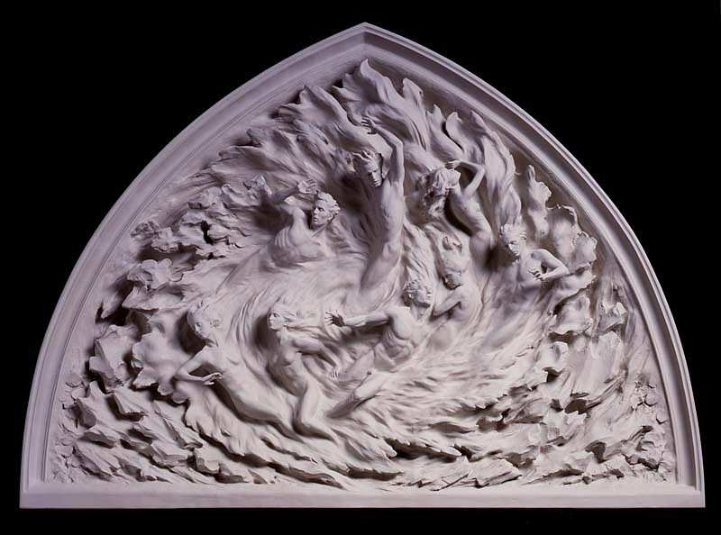 Frederick Hart, Ex Nihilo, Working Model, 2002
Cast Marble Sculpture, 61 x 83 1/2 x 11 inches
