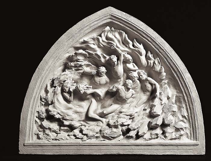 Frederick Hart, Ex Nihilo, Maquette, 2001
Cast Marble Sculpture, 27 x 34 1/4 x 4 inches