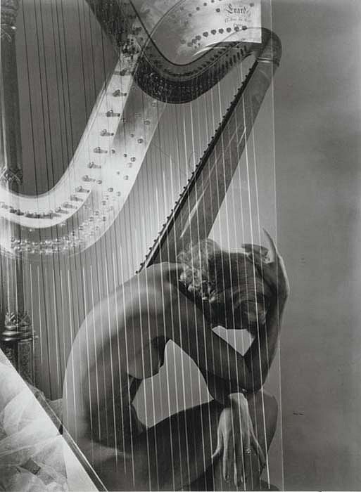 Horst P. Horst, Lisa Fonssagrives-Penn with Harp, 1939
Silver Gelatin Print, 12 x 8 4/5 inches