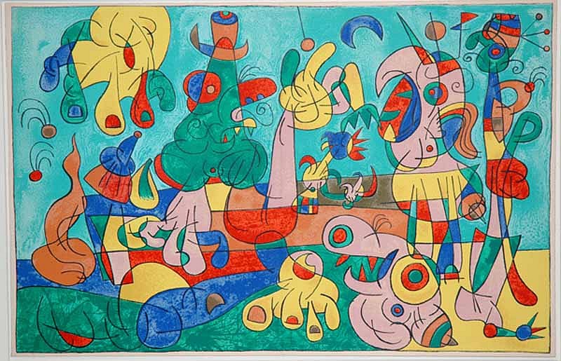 Joan Miró, II. Ubu Roi: Le Banquet, 1966
Lithograph, 16 1/2 x 25 3/8 inches