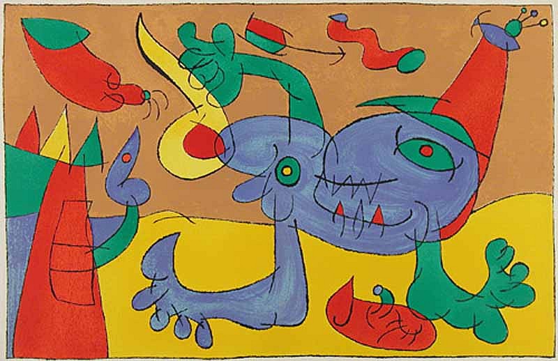 Joan Miró, V. Ubu Roi: Le Massacre du Roi de Pologne, 1966
Lithograph, 16 1/2 x 25 3/8 inches