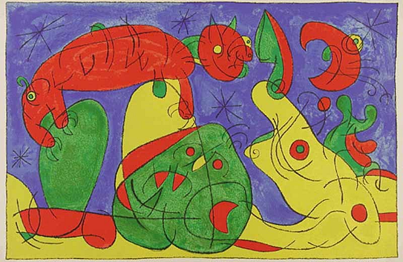 Joan Miró, XI. Ubu Roi: La Nuit, L'Ours, 1966
Lithograph, 16 1/2 x 25 3/8 inches