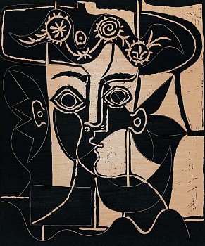 Pablo Picasso -&nbsp;Pablo Picasso Grande T&iacute;&ordf;te de Femme au Chapeau Orn&eacute;