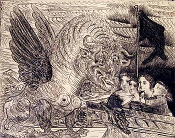 Pablo Picasso -&nbsp;Pablo Picasso Taureau Ail&eacute; Contempl&eacute; par Quatre Enfants