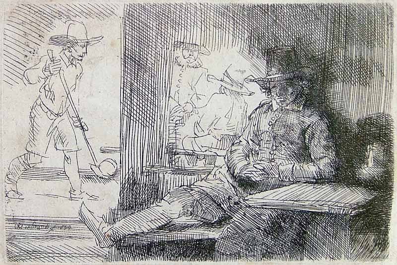 Rembrandt van Rijn, The Golf Player, 1654
Etching, 3 3/4 x 5 5/8 inches
