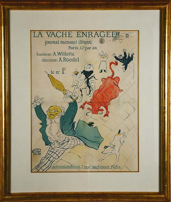 Henri de Toulouse-Lautrec, La Vache Enragee, ca. 1896
Original Color Lithograph, 30 x 23 inches