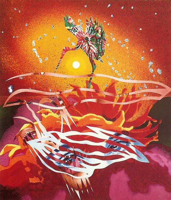 James Rosenquist, The Bird of Paradise Approaches the Hot Water Planet, 1988 - 1989
Colored, Pressed Paper Pulp, 97 x 84 1/2 inches