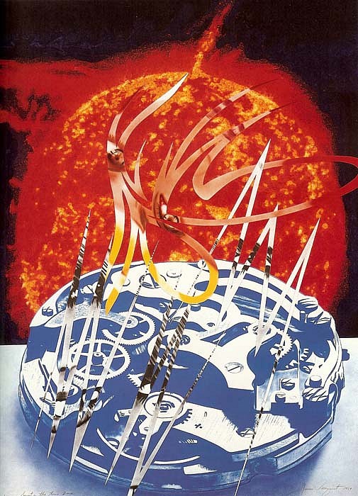 James Rosenquist, Sun Sets on the Time Zone, 1988 - 1989
Sun Sets on the Time Zone, 79 1/2 x 58 inches