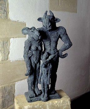 Sophie Ryder -&nbsp;Sophie Ryder Minotaur and Lady-Hare with Child, Maquette