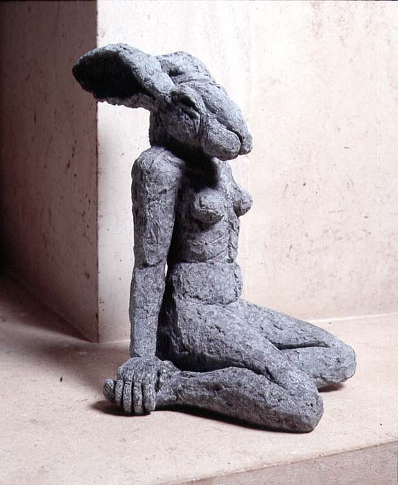 Sophie Ryder, Sitting Lady-Hare, 2001
Bronze Sculpture, 12 x 9 1/2 x 7 inches