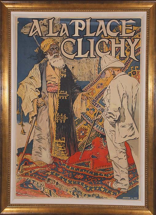 Eugene Grasset, A La Place Clichy, ca. 1891
Lithograph in Color, Linen Backed, 67 1/2 x 48 3/4 inches