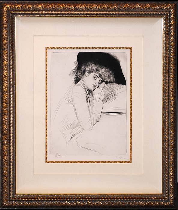 Paul César Helleu, Femme au Chapeau Noir, ca. 1900
Drypoint, 15 x 11 inches