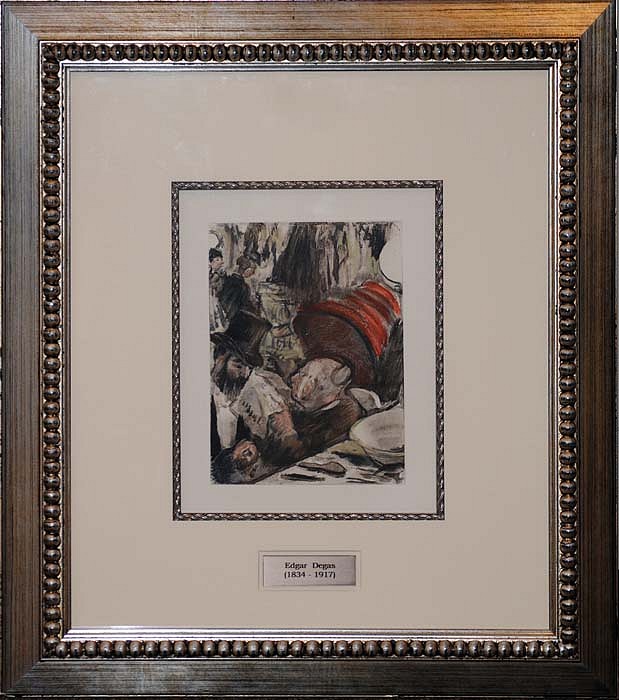 Edgar Degas, Ludovic Halevy Finds Madame Cardinal in the Dressing Room, 1880/1938 - 1939
Original Soft-Ground Etching Created from a Monotype, 6 1/4 x 8 1/4 inches