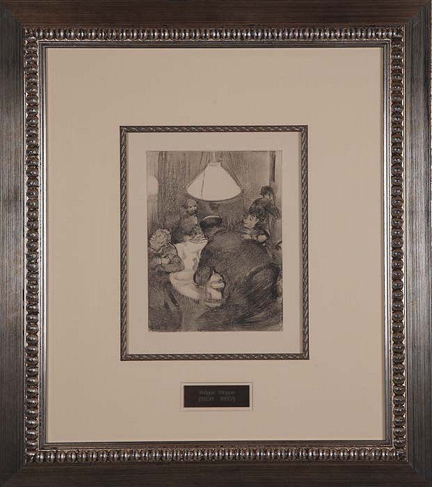 Edgar Degas, The Famous Good Friday Dinner, 1880/1938 - 1939
Original Soft-Ground Etching Created from La Famille Cardinal, 6 1/4 x 8 1/4 inches