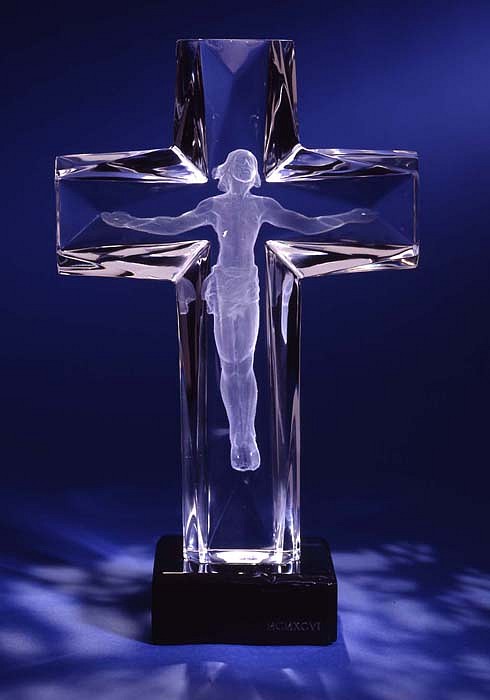 Frederick Hart, The Cross of the Millennium, Maquette: State II, 1995
Clear Acrylic Resin Sculpture, 11 3/8 x 7 1/8 x 1 3/4 inches
