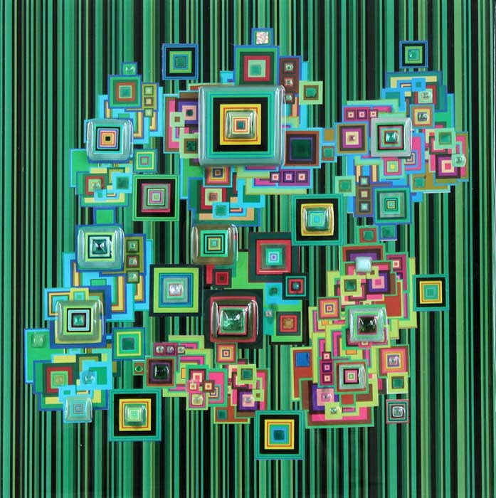 Robert Swedroe, Cyber Central, 2010
Original Mixed Media, 12 x 12 inches