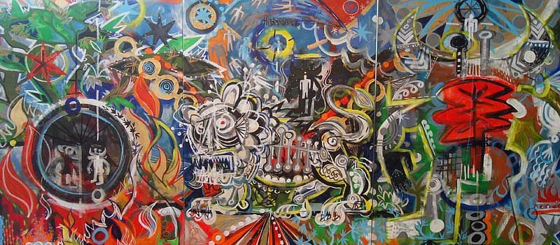 Mark T. Smith, Inferno (Triptych), 2010
Mixed Media on Canvas, 48 x 108 inches