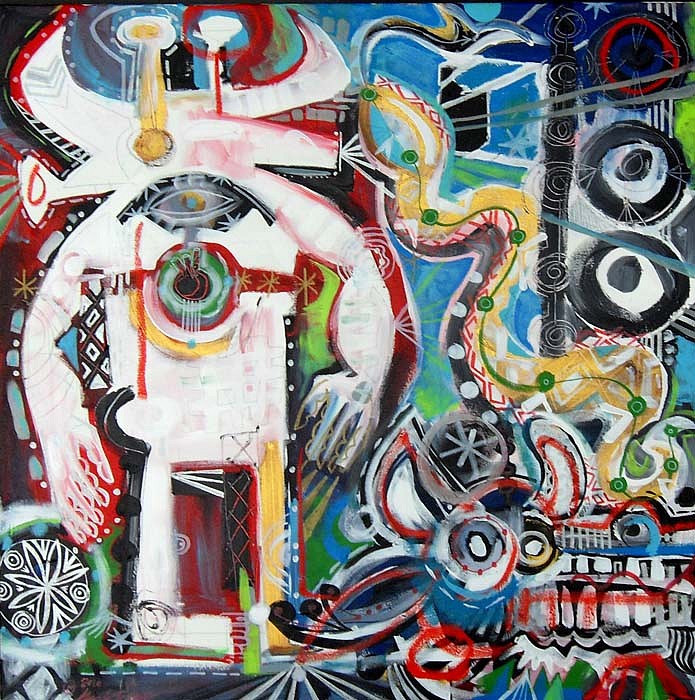 Mark T. Smith, Death of a Charlatan, 2010
Mixed Media on Canvas, 36 x 36 inches
