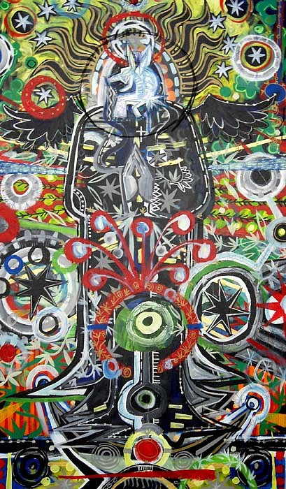 Mark T. Smith, Surreal Madonna with Rabbit, 2010
Mixed Media on Canvas, 60 x 36 inches