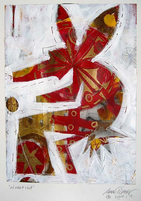 Mark T. Smith, Red Rabbit & Ball, 2009
Mixed Media on Paper, 30 x 22 inches