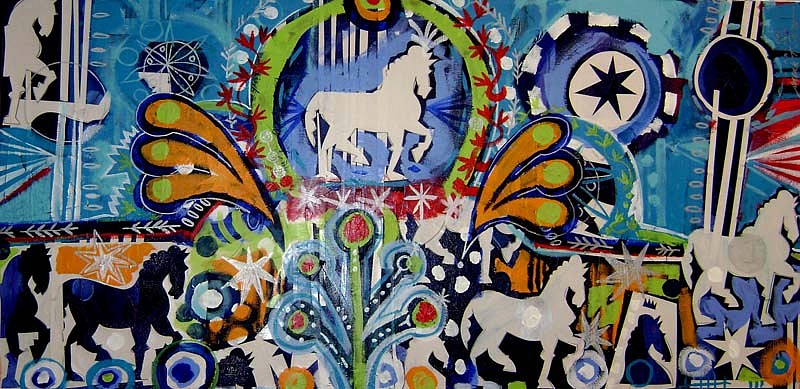 Mark T. Smith, Horse Titlebelt, 2009
Mixed Media on Canvas, 24 x 48 inches