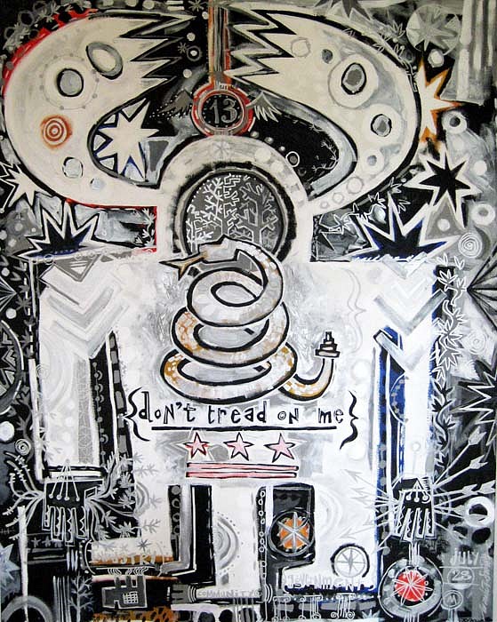 Mark T. Smith, Don't Tread on Me, 2008
Mixed Media on Canvas, 60 x 48 inches