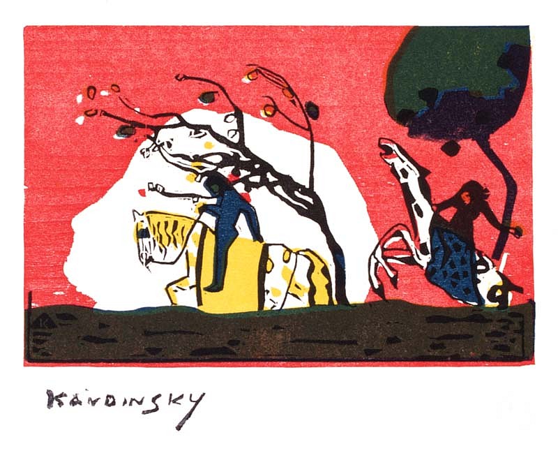 Wassily Kandinsky, Le Cavalier Bleu, 1968
Woodcut, 22 x 15 inches