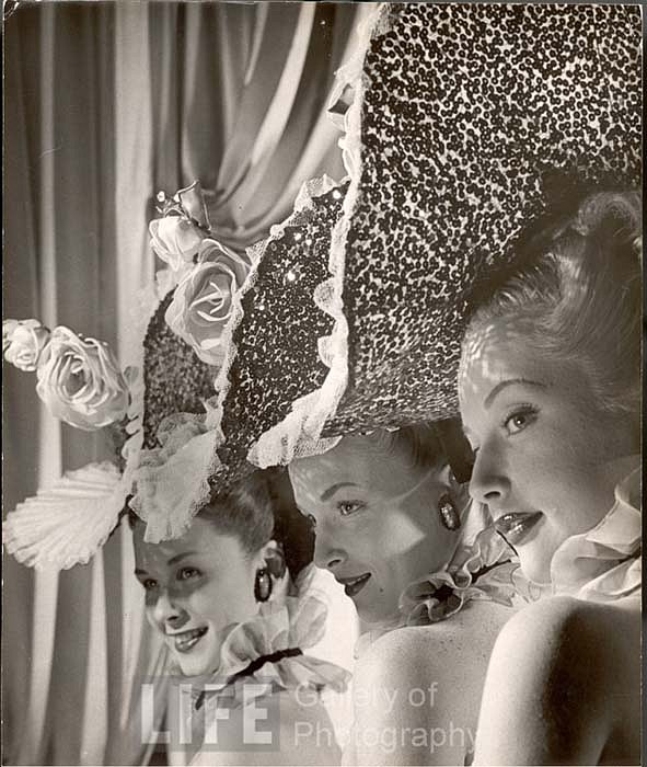Gjon Mili, Three Showgirls from Latin Quarter, 1947
Vintage Silver Gelatin Print, 13 1/2 x 10 1/2 inches