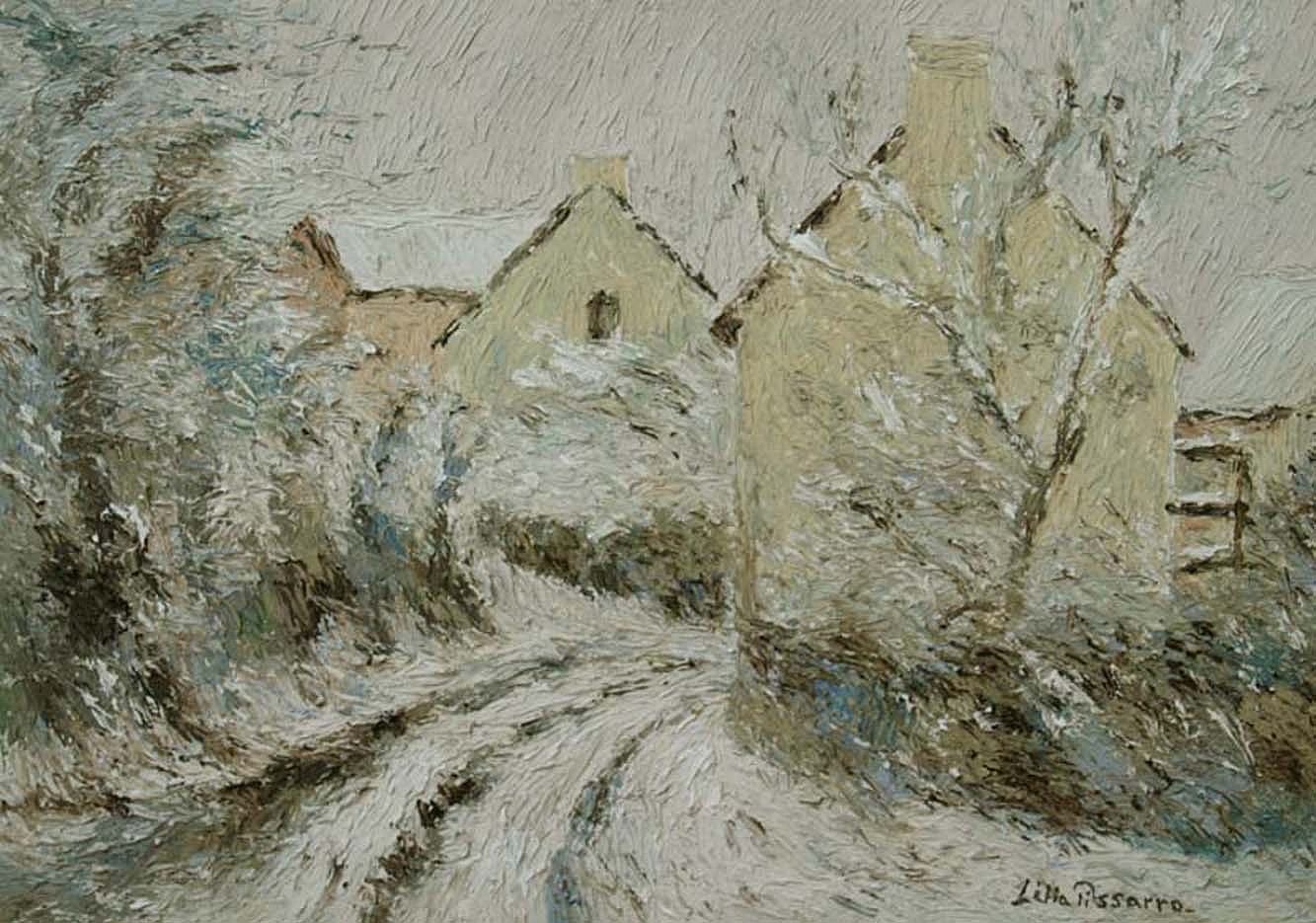 Lelia Pissarro, Franck and Gonzague's Snow, 2004
Original Oil on Canvas, 9 1/2 x 13 3/8 inches