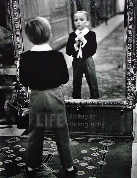 Alfred Eisenstaedt, Young Englishman Looking in Mirror of Grand Hotel, St. Moritz, Switzerland
Silver Gelatin Print, 10 x 8 inches