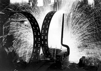 Margaret Bourke-White -&nbsp;Margaret Bourke-White Welding Tire Rims, International Harvester