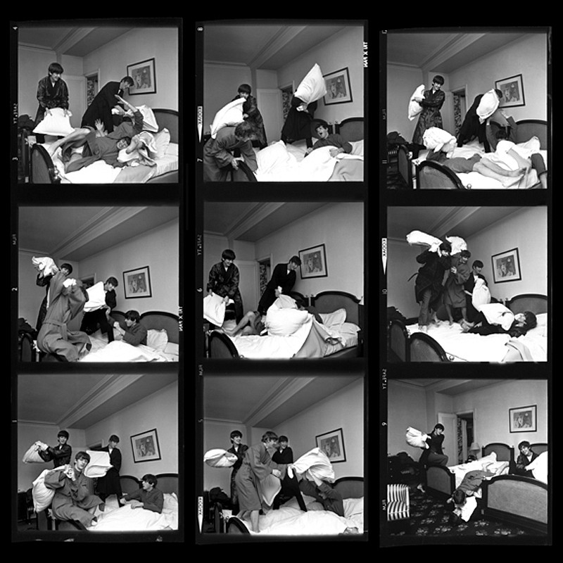 Harry Benson, Beatles Pillow Fight Contact Sheet, George V Hotel, Paris, 1964
Archival Pigment Print, 30 x 30 inches