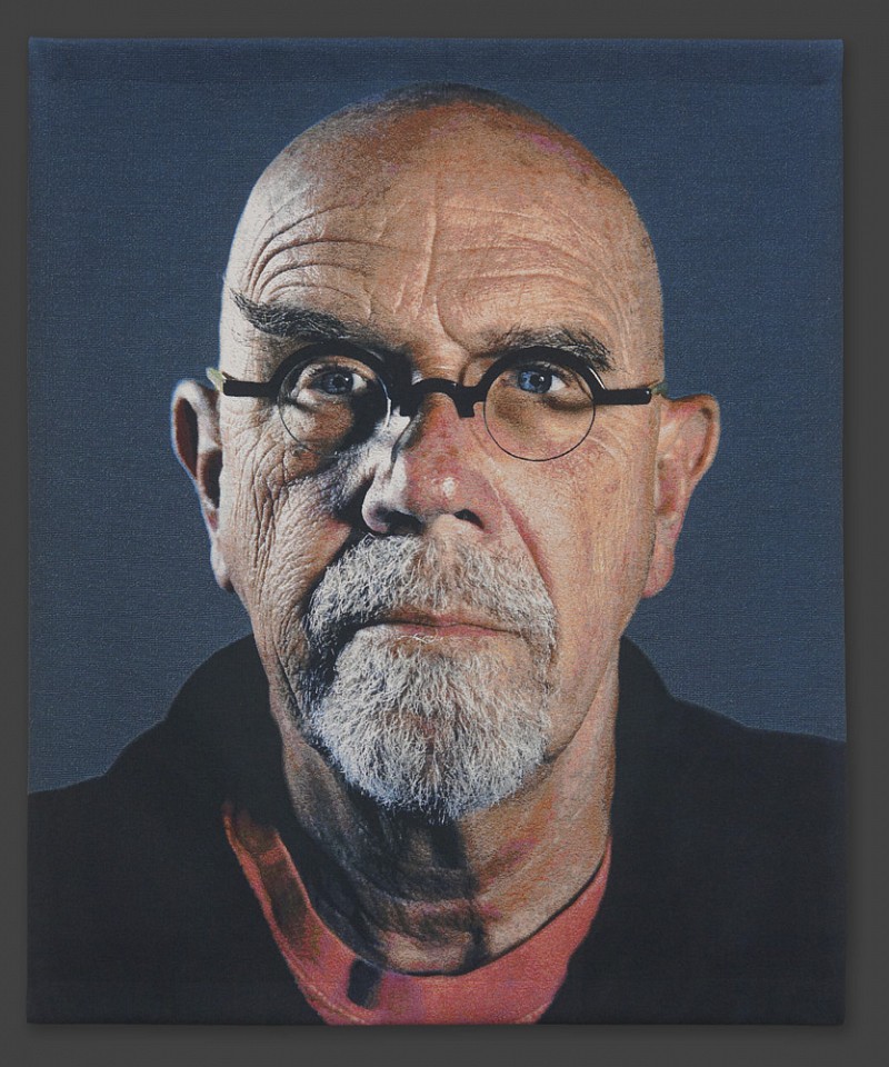 Chuck Close, Self-Portrait (Pink T-shirt), 2013
Jacquard Tapestry, 93 x 76 inches