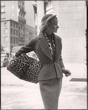 Nina Leen -&nbsp;Nina Leen Lady with Leopard Hand Warmer